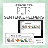 Pets Errorless Sentence Helpers - Digital and Printable