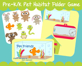 Preview of Pets Habitat Family Dog Cat Fish Class Pet Printable Folder Game