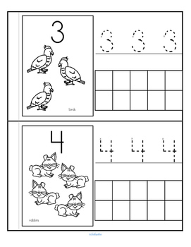 Pets Little Number Book - Counting, Tracing, Recognition by KidSparkz