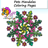 Pets Mandala Coloring Sheets - Cats, Puppies, Ponies, Gold