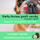 Pets | Montessori | 3 Part Cards