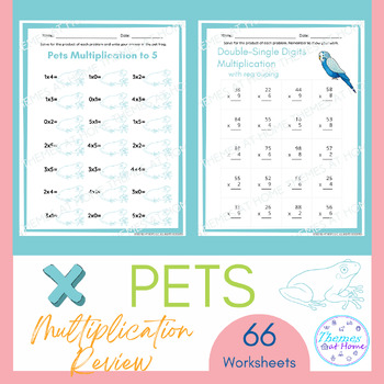 Preview of Pets Multiplication Review Worksheets