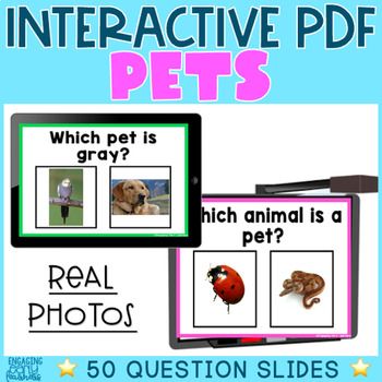 Preview of Pets REAL PHOTOS Interactive PDF Digital Activity | Pets Study