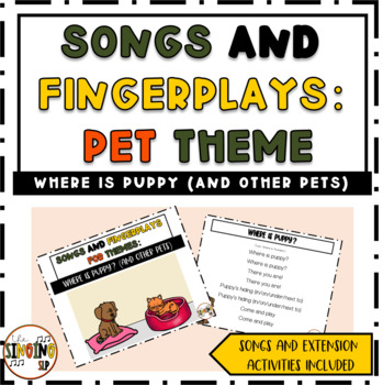 Preview of Pet Song for Prepositions & Where Questions: Boom + Printable