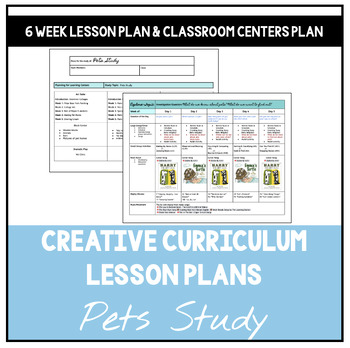 Preview of Pets Study Lesson Plans | Creative Curriculum | Editable