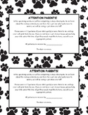 Pets Study Parent Show and Tell Letter