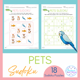 Pets Sudoku Puzzles (Picture, Cut-and-Paste, Easy, Hard)