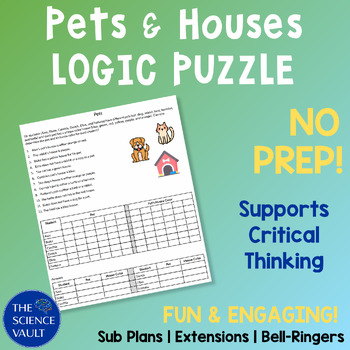 Preview of Pets & Their Houses Critical Thinking Logic Puzzle