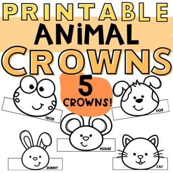 Preview of Pets Crafts for Preschool | Easy Pet Craft Kindergarten Activity Crown Hats