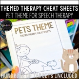 Pets Themed Cheat Sheets for Speech Therapy