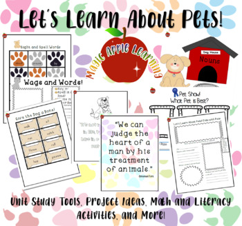 Preview of Pets Unit Study | Learning About Animals