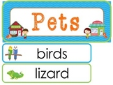 Pets Word Wall Weekly Theme Bulletin Board Labels.