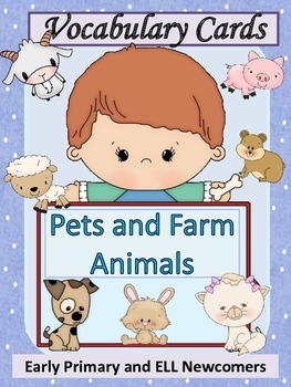 Preview of ESL Activities: Vocabulary+Conversation Cards-Pets and Farm Animals