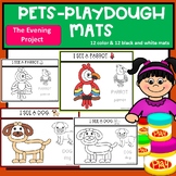 Pets playdough mats for Special Education and K+ Black & w