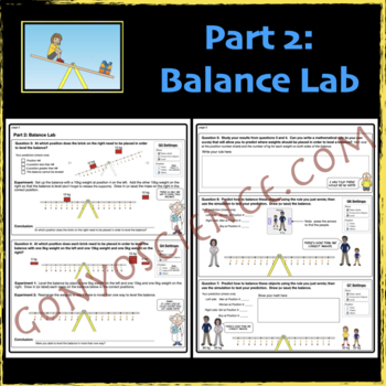 PhET: Balancing Act Activity Guide / Distance Learning by James Gonyo