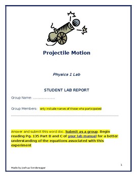 Preview of PhET Simulation Online Physics Lab: Projectile Motion