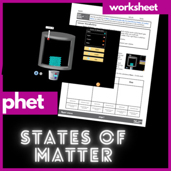 Preview of PhET - States of Matter Worksheet