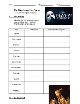 Preview of Phantom of the Opera Dramaturgy Packet