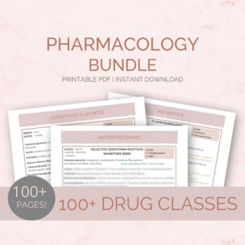 Preview of Pharmacology Bundle | Nursing Study Guide | 100+ Classes | PDF | Digital