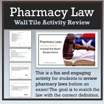 Preview of Pharmacy Law Wall Tile Review Activity [PTCE Prep]