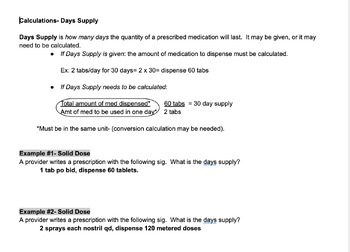 Preview of Pharmacy Technician- Days Supply Practice