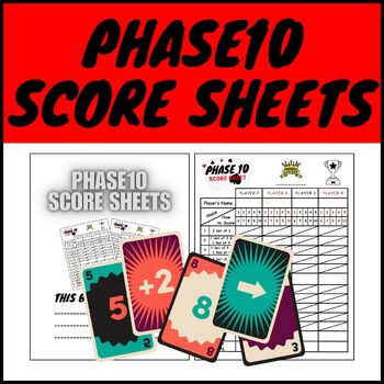 Preview of Phase 10 Score Page, Over 100 Score Games, Phase 10 Score Sheets