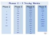 Phase 2, 3, 4 and 5 Tricky Words