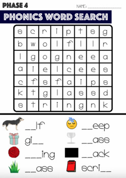 Phase 2 - 4 Phonics Word Searches - Spell and Find by Saving The Teachers