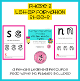 Phase 2 Letter formation sheets ( Editable Remote learning