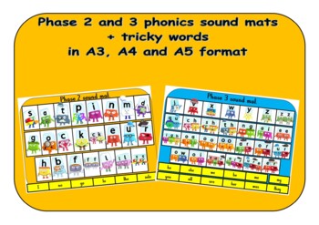 Preview of Phase 2 and 3 phonics sound mats - Alphablocks in A3 format