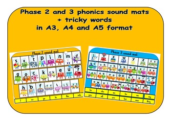 Preview of Phase 2 and 3 phonics sound mats - Alphablocks in A4 format