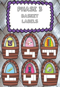 Preview of Phase 3- Easter/Spring Themed Phoneme Frames (Egg Baskets)