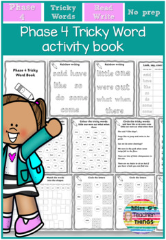 Preview of Year 1 / Kindergarten / Reception - Phase 4 Tricky word Activity Book