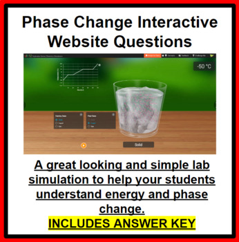 Preview of Phase Change Interactive Website Questions - Great for a sub!