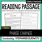 Phase Change Reading Passage (Matter Properties) | Printab