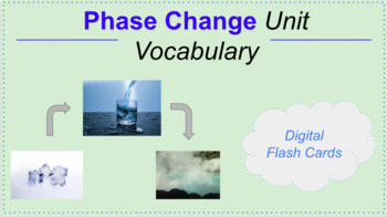 Preview of Phase Change Unit Vocabulary Digital Flash Cards (Supports Amplify Science)