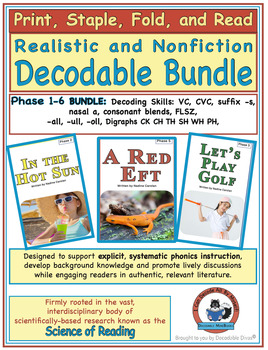 Preview of Phases 1-6 Printable Decodable Books aligned with UFLI Lessons