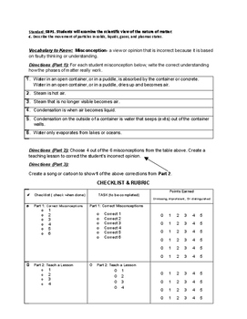 Phases of Matter Misconceptions Tasks by Nikki Knows | TPT