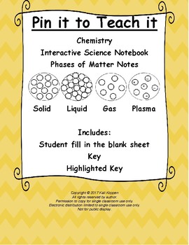 Preview of Phases of Matter/States of Matter Notes (solid, liquid, gas, & plasma) Chemistry