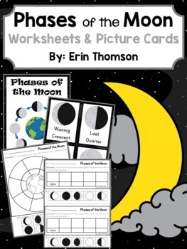 Preview of Phases of the Moon ~ Worksheets and Picture Cards