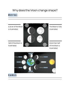Preview of Phases of the Moon 5th Grade (Worksheet)