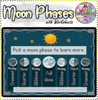 Phases of the Moon | BOOM Cards & Worksheets by Harborsidebay | TPT