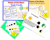 Phases of the Moon-Bundle- Lesson, Worksheets, poster, Task cards