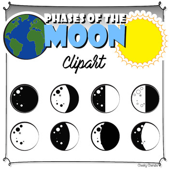 Phases of the Moon - Clipart by Cheeky Cherubs | TpT