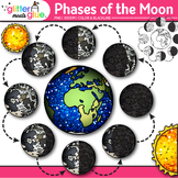 Phases of the Moon Clipart: Lunar Cycle Waxing Gibbous Cre