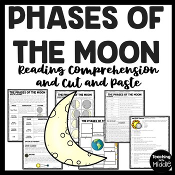 Preview of Phases of the Moon Cut & Paste Activity & Reading Comprehension Space Astronomy