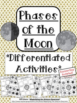 Preview of Phases of the Moon Differentiated Activities
