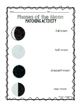 Preview of Phases of the Moon Matching Activity