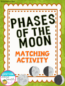 Preview of Phases of the Moon Matching Flash Card Activity (w/ worksheet)