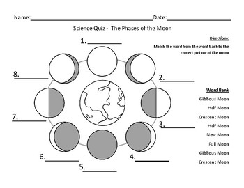 Preview of Phases of the Moon Quiz